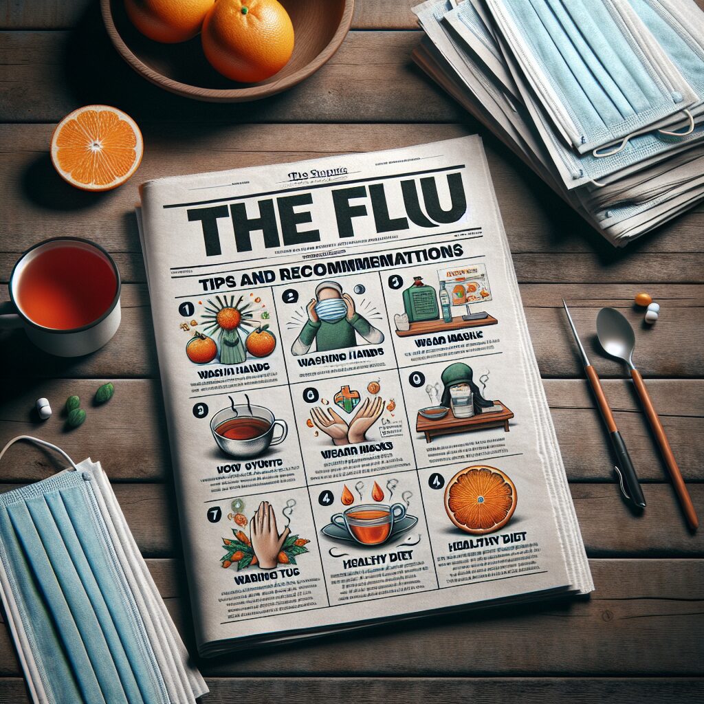 Periódico con recomendaciones para prevenir la gripe.